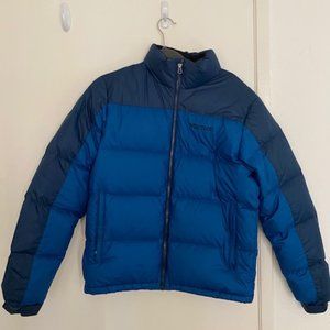 Marmot Blue and Navy puffer jacket 700 fill